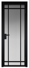 Фото -   Межкомнатная дверь AG-5, черная матовая, стекло закаленное 6 мм   | фото в интерьере