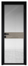 Фото -   Межкомнатная дверь AG-6, черная матовая, стекло закаленное 6 мм   | фото в интерьере