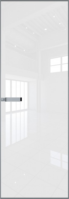 Фото -   Межкомнатная дверь AGN-1, профиль Серебро стекло закаленное 4 мм   | фото в интерьере