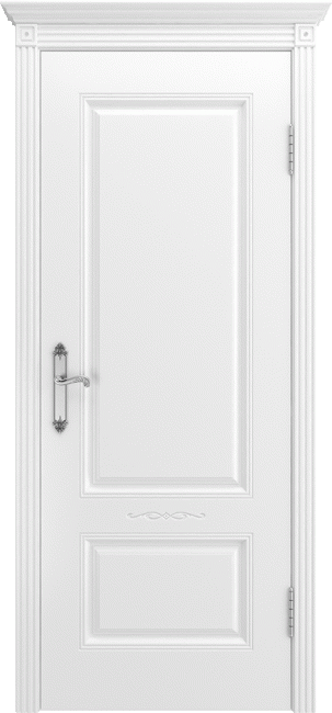 Фото -   Межкомнатная дверь "Аккорд В1", пг, белый   | фото в интерьере