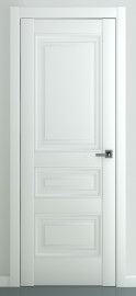 Фото -   Межкомнатная дверь "Ампир В3", пг, белый   | фото в интерьере