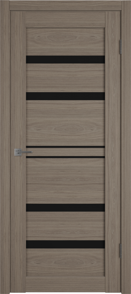 Межкомнатная дверь "Атум ПРО 26", по, Дуб коричневый (Brun Oak), черное стекло