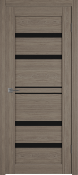 Межкомнатная дверь "Атум ПРО 26", по, Дуб коричневый (Brun Oak), черное стекло