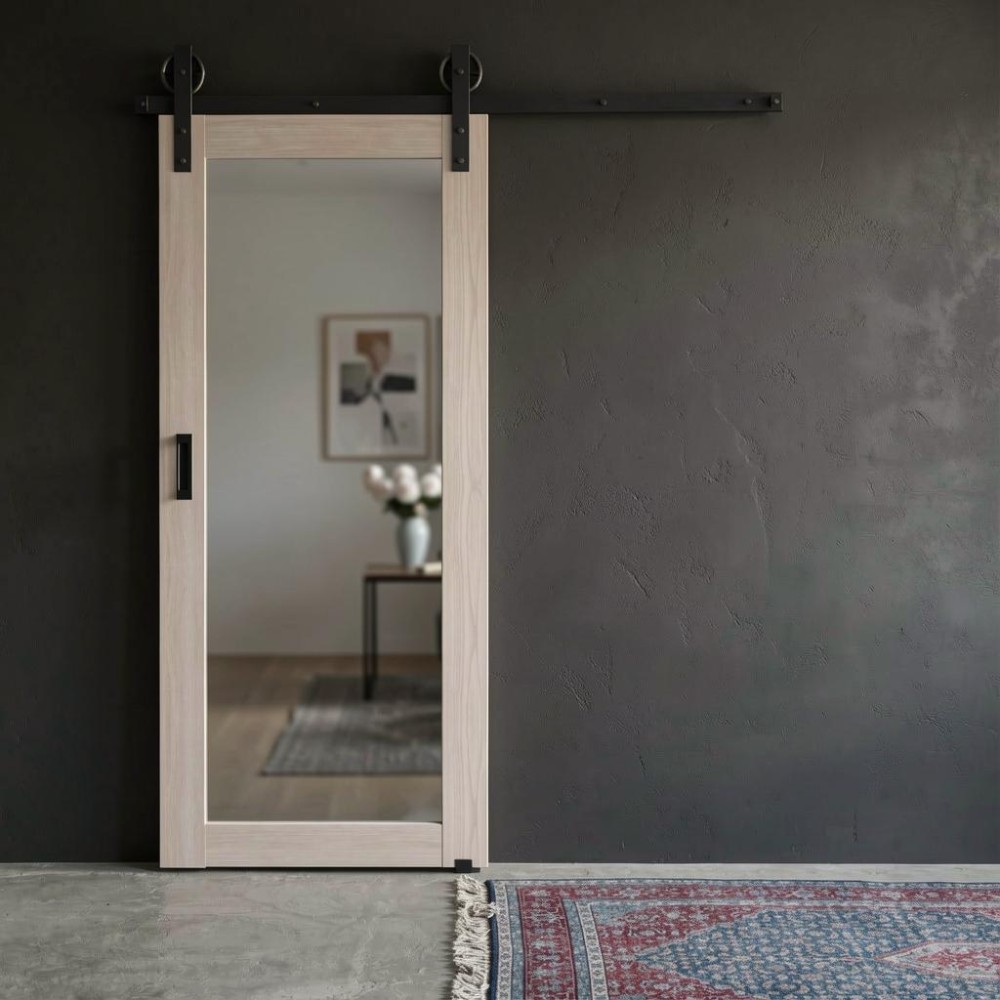 Раздвижная дверь Лофт  "Атум PRO Х32", зеркало, Stone Oak