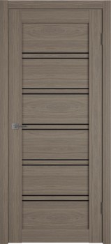 Межкомнатная дверь "Атум PRO Х28", по, Brun oak, черное стекло