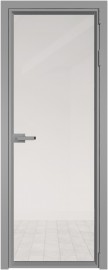 Фото -   Межкомнатная дверь 1AV профиль серебро   | фото в интерьере