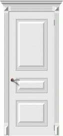 Фото -   Межкомнатная дверь "Багет 3", пг, белый   | фото в интерьере