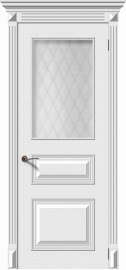 Фото -   Межкомнатная дверь "Багет 3", по, белый   | фото в интерьере