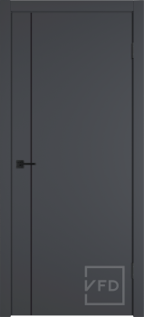 Межкомнатная дверь "Бэйсик 1ВР" (BASIC 1V), пг, Эмалекс графит (onyx), кромка ABS черная (ЗПЗм1)