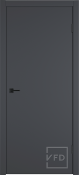 Межкомнатная дверь "Бэйсик" (Basic), пг, Эмалекс графит (onyx), кромка ABS черная (ЗПЗм1)