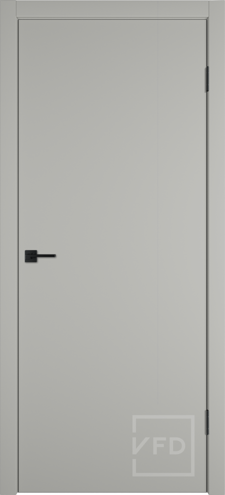 Межкомнатная дверь "Бэйсик" (Basic), пг, Эмалекс бежевый (taupe), кромка ABS черная (ЗПЗм1)