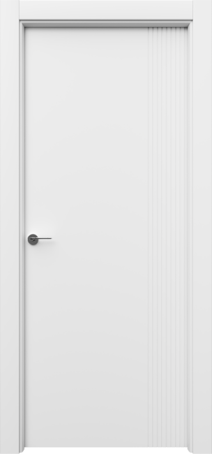 Фото -   Межкомнатная дверь "БАТИС-3", пг, белый   | фото в интерьере