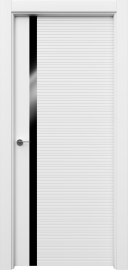 Фото -   Межкомнатная дверь "БАТИС V-2", пг, белый   | фото в интерьере