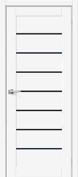 Межкомнатная дверь "Порта-22", по, White Silk, ст. Black Shine