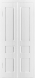 Фото -   Складная дверь "Честер", пг, белый   | фото в интерьере