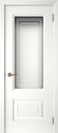 Фото -   Межкомнатная дверь "Скин-6", по, белый   | фото в интерьере