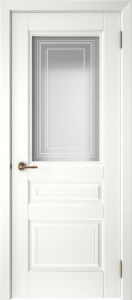 Фото -   Межкомнатная дверь "Скин-1", по, белый   | фото в интерьере