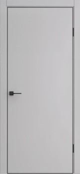 Межкомнатная дверь "Борно-50", пг, Silver Gray, AL-кромка, черная + магнитный замок