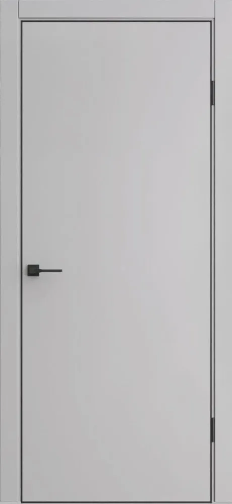Межкомнатная дверь "Борно-50", пг, Silver Gray, AL-кромка, черная + магнитный замок