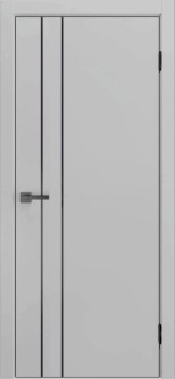 Межкомнатная дверь "Борно-58", пг, Silver Gray, AL-кромка, черная + магнитный замок