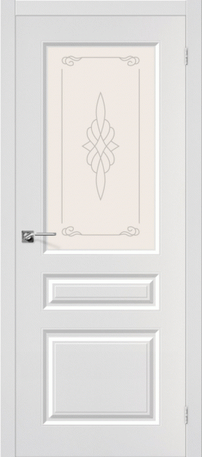 Фото -   Межкомнатная дверь ПВХ "Скинни-15", по, белый   | фото в интерьере