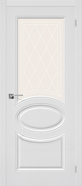 Фото -   Межкомнатная дверь ПВХ "Скинни-21", по, белый   | фото в интерьере