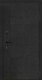 Фото -   Входная дверь "Quadro", цвет бетон графит темный   | фото в интерьере