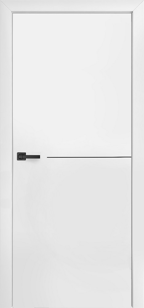 Межкомнатная дверь "ЭЛЕГАНС 06", по, белый RAL 9003, черный молдинг