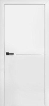 Межкомнатная дверь "ЭЛЕГАНС 06", по, белый RAL 9003, черный молдинг