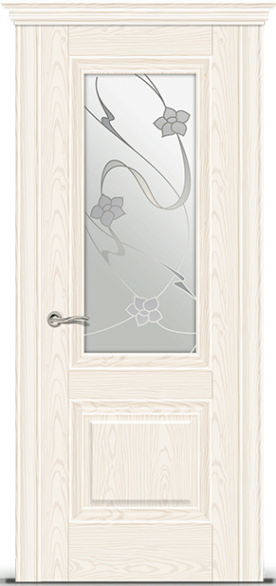 Фото -   Межкомнатная дверь "Элеганс-1", по, белый ясень   | фото в интерьере