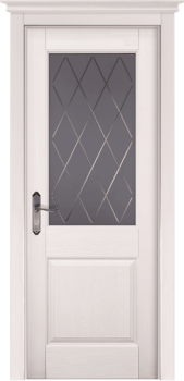 Межкомнатная дверь "Элегия", по, Эмаль Белая (RAL 9010), Браш сосна
