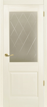 Межкомнатная дверь "Элегия", по, слоновая кость, Браш сосна