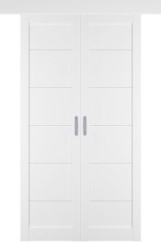 Раздвижная двустворчатая дверь "E32", пг, Emalex Ice