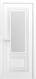 Фото -   Межкомнатная дверь "ФАВИ В0", по, белая с патиной серебро   | фото в интерьере