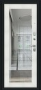 Фото -   Стальная дверь "Флэш" Букле черное/Bianco Veralinga/Reflex   | фото в интерьере