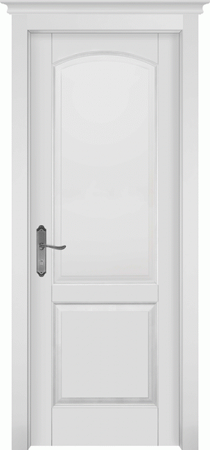 Фото -   Межкомнатная дверь "Фоборг", пг, белая эмаль   | фото в интерьере