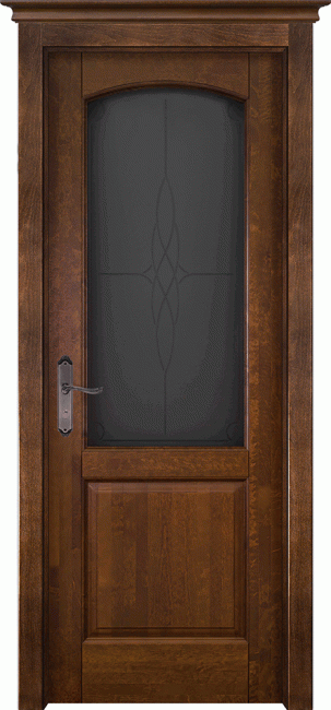Фото -   Межкомнатная дверь "Фоборг", по, античный орех   | фото в интерьере