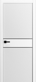 Межкомнатная дверь "FORTUNA 2", пг, эмаль белая, молдинг черный