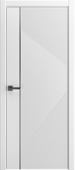 Межкомнатная дверь "FORTUNA", пг, эмаль белая, молдинг черный
