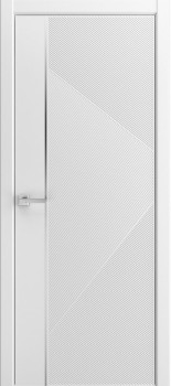 Межкомнатная дверь "FORTUNA", пг, эмаль белая, молдинг хром