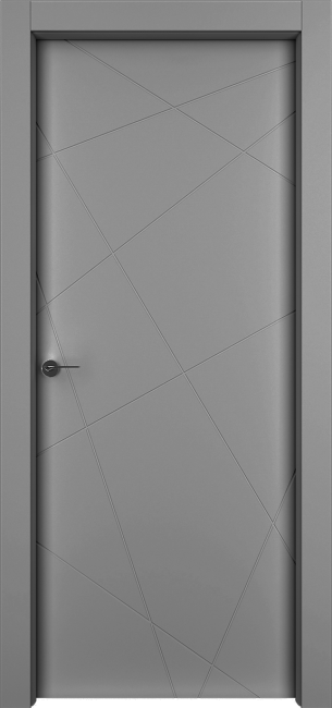 Фото -   Межкомнатная дверь "Гео", пг, серый   | фото в интерьере