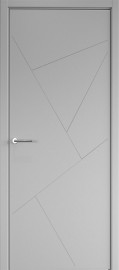 Фото -   Межкомнатная дверь "Геометрия 2", пг, серый   | фото в интерьере