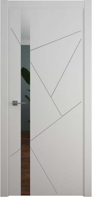 Фото -   Межкомнатная дверь "Геометрия 6", по, серый   | фото в интерьере