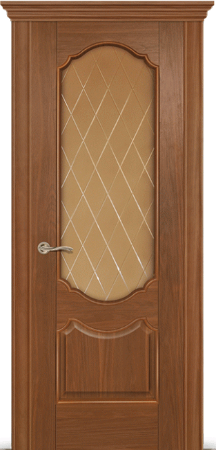 Фото -   Межкомнатная дверь "Гиацинт", по, американский орех   | фото в интерьере