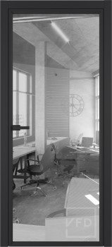 Алюминевая дверь Grafia R00 Black Sand стекло Air Space