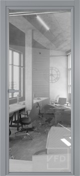 Алюминевая дверь Grafia R00 Chrome стекло Air Space