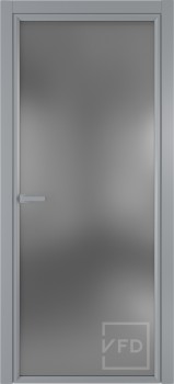 Алюминевая дверь Grafia R00 Chrome стекло Dark Cloud