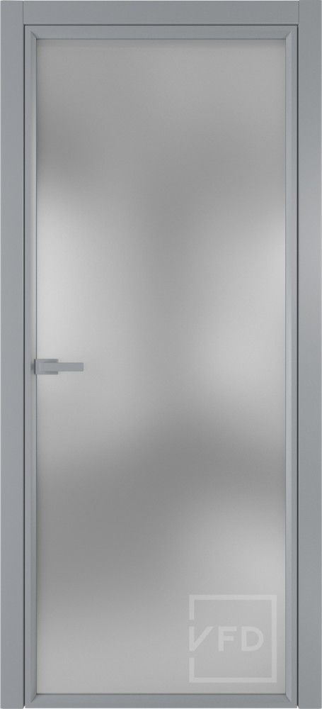 Алюминевая дверь Grafia R00 Chrome стекло White Cloud