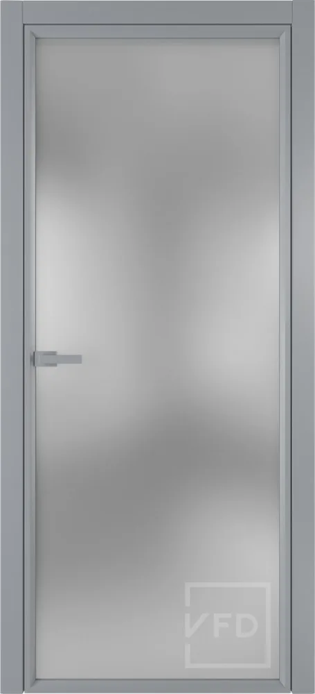 Алюминевая дверь Grafia R00 Chrome стекло White Cloud