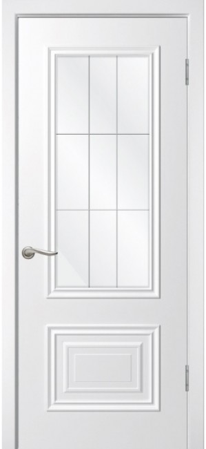 Фото -   Межкомнатная дверь "ГРАНД-1", по, белый   | фото в интерьере